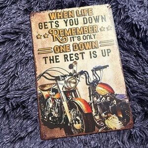 Biker, motivational tin sign